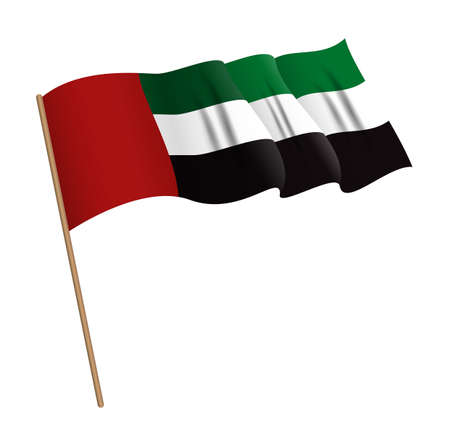 United Arab Emirates flag background. Vector Illustrationのイラスト素材