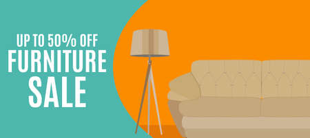 Furniture Sale Template Background. Vector Illustrationのイラスト素材