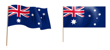 colorful naturalistic waving flag of Australia. Vector Illustrationのイラスト素材