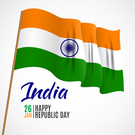 Happy India Republic Day26 January. Vector Illustrationのイラスト素材