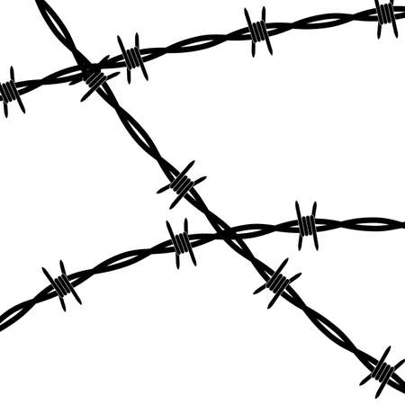 Disease, conclusion symbol, sign. Barbed wire isolated on white background. Vector Illustrationのイラスト素材