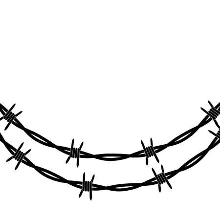 Disease, conclusion symbol, sign. Barbed wire background. Vector Illustrationのイラスト素材
