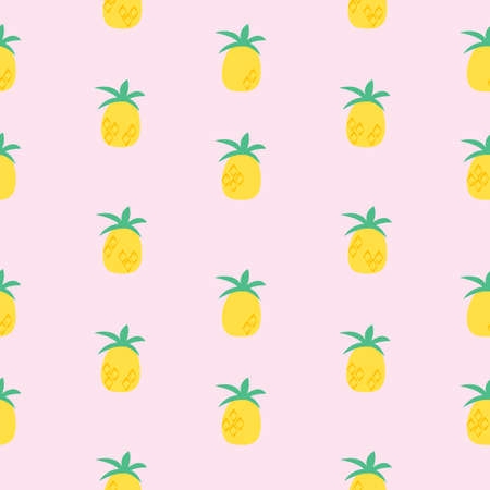 Pineapple seamless pattern background. Vector Illustration