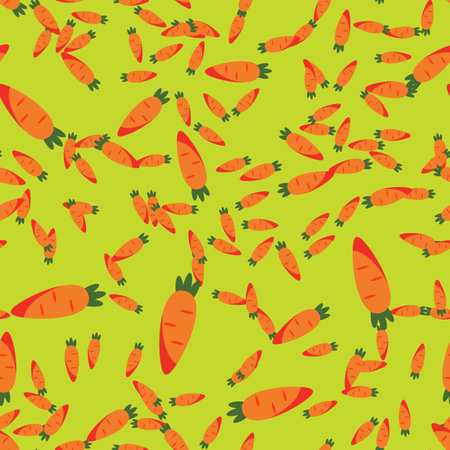 Abstract Carrot Seamless Pattern Background. Vector Illustration.