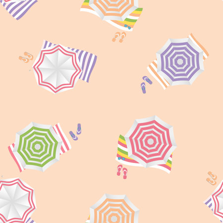 Beach umbrella seamless pattern background. Vector Illustration EPS10