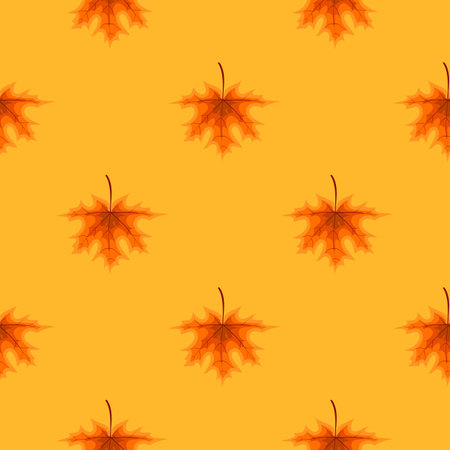 Abstract Vector Illustration Autumn Seamless Pattern Background with Falling Autumn Leaves. EPS10のイラスト素材