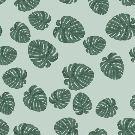 Palm Leaves Seamless Pattern Background. Vector Illustration
