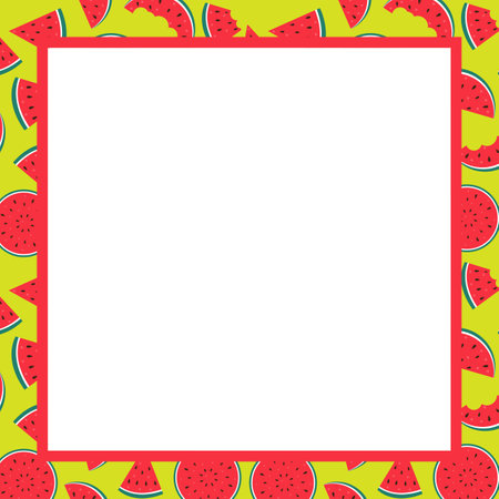 Summer Sale concept Background. Watermelons. Vector Illustration . Square Template for social networks and messengers on white backgroundのイラスト素材