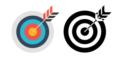 Target Flat Concept Icon Vector Illustration. Target Icon Image. Target Icon Sign.のイラスト素材