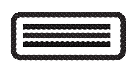 Black and white rope isolated  white. Seamless compilation. Vector Illustrationのイラスト素材