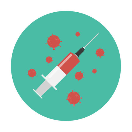 Time to vaccinate 2021 concept. Coronavirus vaccination concept. Vector Illustrationのイラスト素材