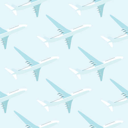 Abstract Airplane Transportation Seamless Pattern Background. Vector Illustration