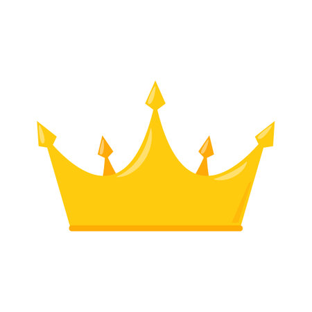 Princess Golden Crown Icon in Flat Style Isolated on white Background Vector Illustrationのイラスト素材