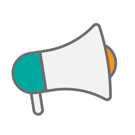 Cute Megaphone icon on white background. Vector Illustrationのイラスト素材