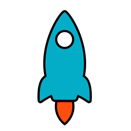 Simple Line Icon rocket, start up business sign. Vector Illustrationのイラスト素材