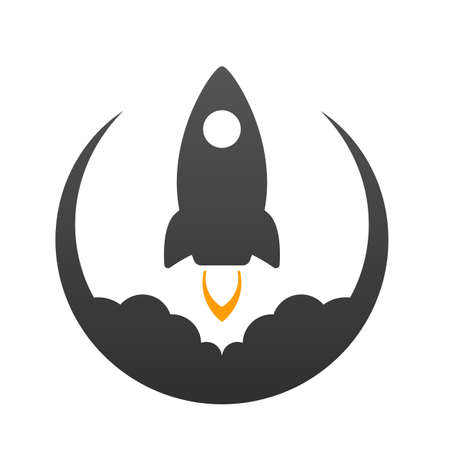 Simple Line Icon rocket, start up business sign. Vector Illustrationのイラスト素材