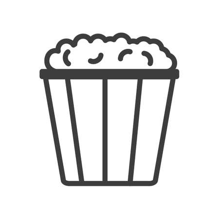 Pop Corn Simple food icon in trendy line style isolated on white background for web apps and mobile concept. Vector Illustration. EPS10のイラスト素材