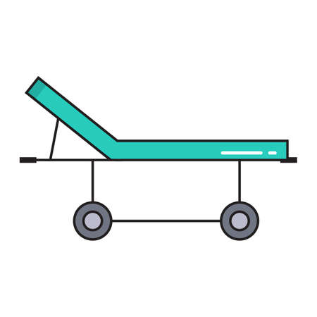 hospital gurney simple medicine icon in trendy line style isolated on white background for web applications and mobile concepts. Vector illustration. EPS10のイラスト素材