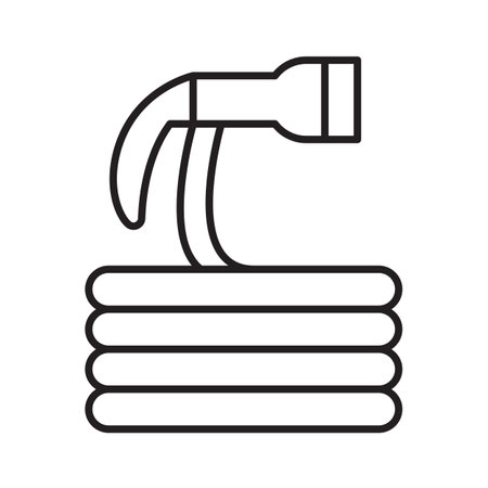 Garden watering hose, simple gardening icon in trendy line style isolated on white background for web apps and mobile concept. Vector Illustrationのイラスト素材