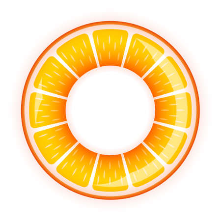 Realistic orange circle for swimming isolated on white. Vector Illustration EPS10のイラスト素材