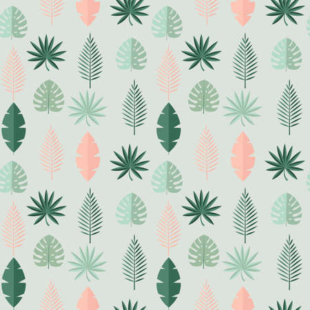 Tropical Palm Leaves Seamless Pattern Background. Vector Illustration EPS10のイラスト素材