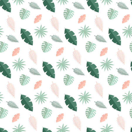 Tropical Palm Leaves Seamless Pattern Background. Vector Illustration EPS10のイラスト素材