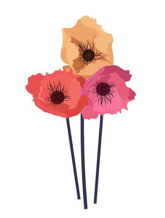 Simple flower poppy Vector Illustration EPS10のイラスト素材