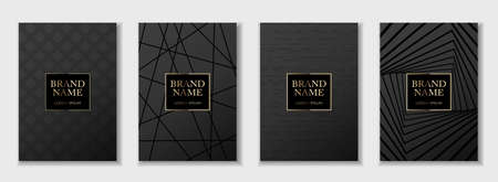 Fashionable Luxury geometric pattern cover design collection set, animal print for brochure, notebook template. Vector Illustrationのイラスト素材