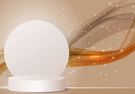3d Background podium cylinder to show cosmetic product template. Vector Illustration EPS10のイラスト素材