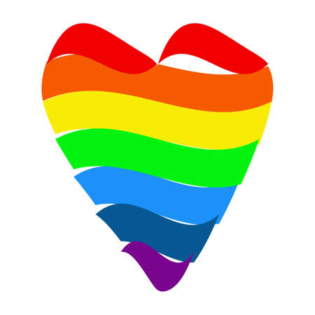 Rainbow heart - lgbt, on a white background. Vector Illustration. EPS10のイラスト素材