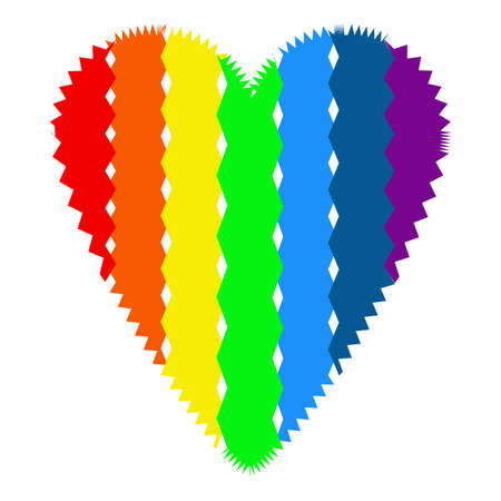 Rainbow heart - lgbt, on a white background Watercolor pride day flag. EPS10のイラスト素材