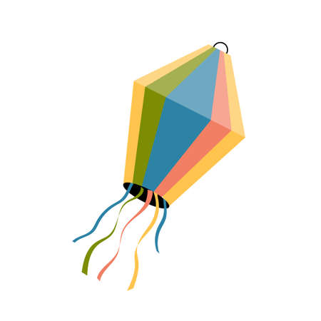 Festive flying lantern icon on white background. Vector Illustrationのイラスト素材
