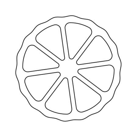 Orange slice, black and white icon. Vector Illustration. EPS10のイラスト素材