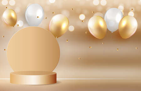 3d Background podium cylinder to show cosmetic product template. Vector Illustration. EPS10のイラスト素材