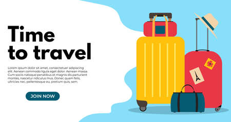 Time to travel background for ads, social network post. Vector Illustrationのイラスト素材