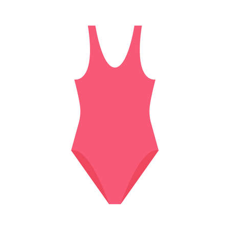 Swimsuit simple icon red. Vector Illustration.のイラスト素材
