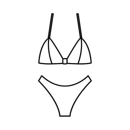 Swimsuit simple icon black. Vector Illustration.のイラスト素材