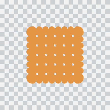 Simple biscuit icon on transparent background. Food icon. Vector Illustrationのイラスト素材
