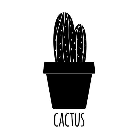 Cute little cactus icon on white. Vector illustration. EPS10のイラスト素材