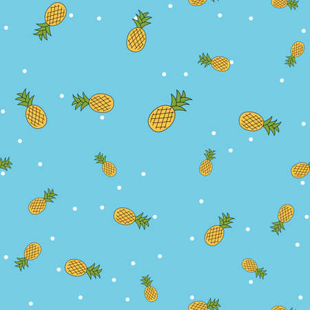 Pineapple cute seamless pattern background for kids textile. Vector Illustrationのイラスト素材