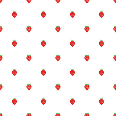 Simple Sweet Strawberry Seamless Pattern Background. Vector Illustrationのイラスト素材