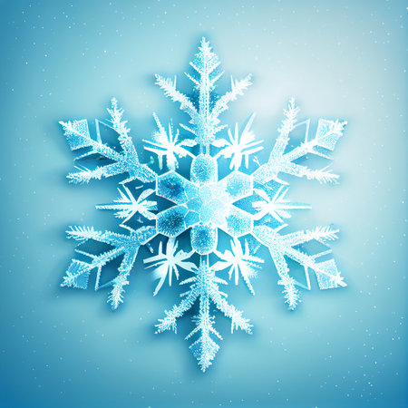 Blue Abstract Background with Snowflake. Generative AI.の素材