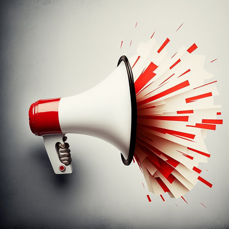 Abstract Background with Megaphone. Illustration Generative AIの素材
