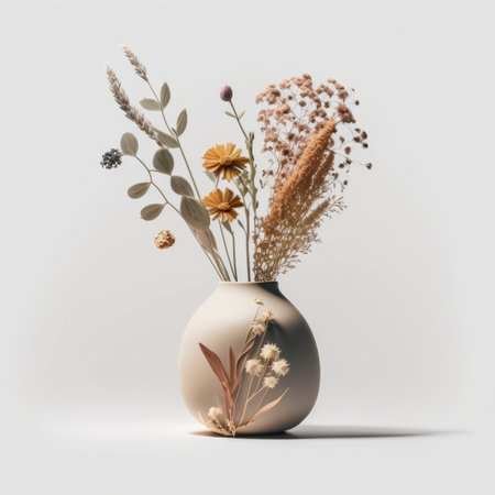 Dry Flowers in Vase Illustration AI Generativeの素材