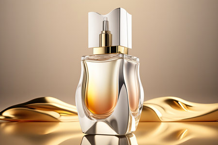 cosmetic products. Bank for cream, perfume. AI Generative illustrationsの素材