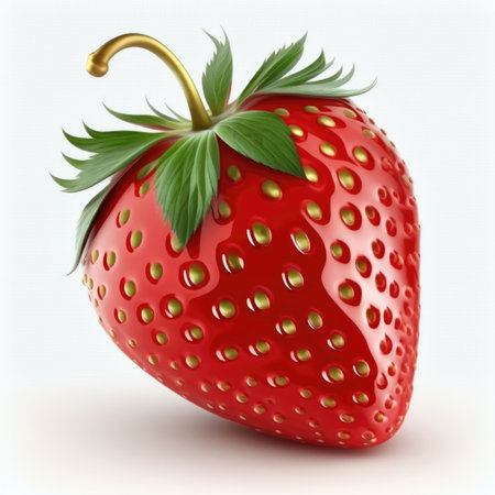 Red Strawberry Isolated Illustration AI Generativeの素材
