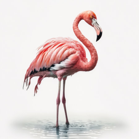 Cute Pink Flamingos. Illustration Generative AIの素材