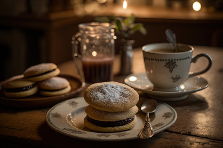 Tasty pancakes. Illustration AI Generativeの素材