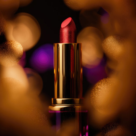 Red Luxury Lipstick. Illustration AI Generativeの素材
