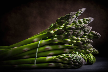 Bunch of fresh asparagus Illustration AI Generativeの素材
